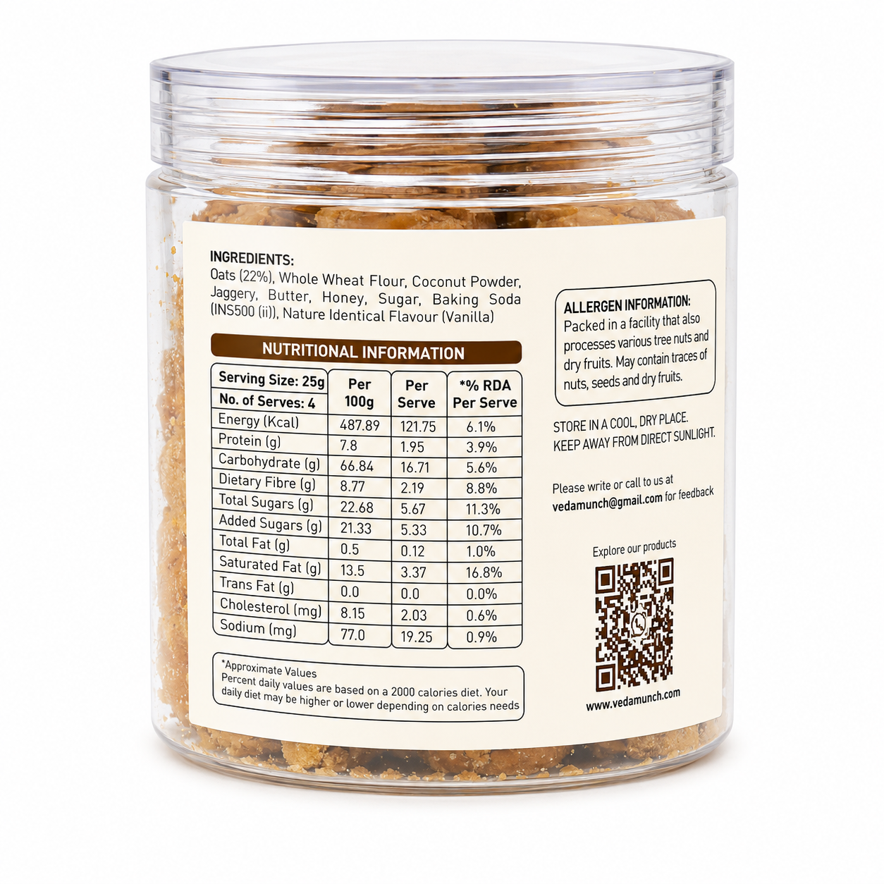 Veda Munch Honey Oats Cookies